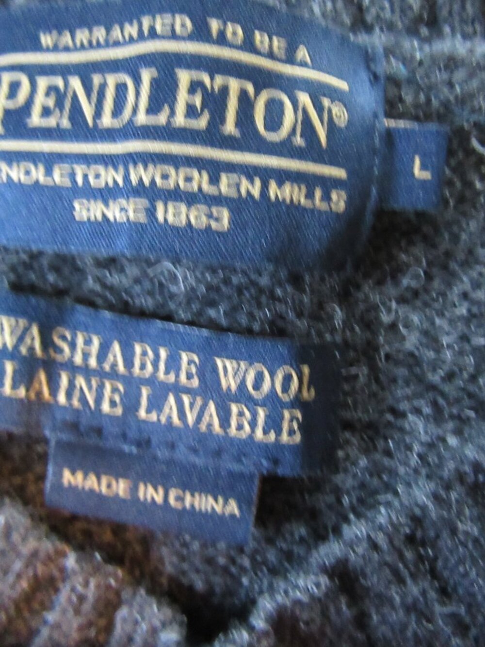 Mens Pendleton Washable Wool Fisherman Sweaters Lot of 2 Sz L Gray - Picture 7 of 7